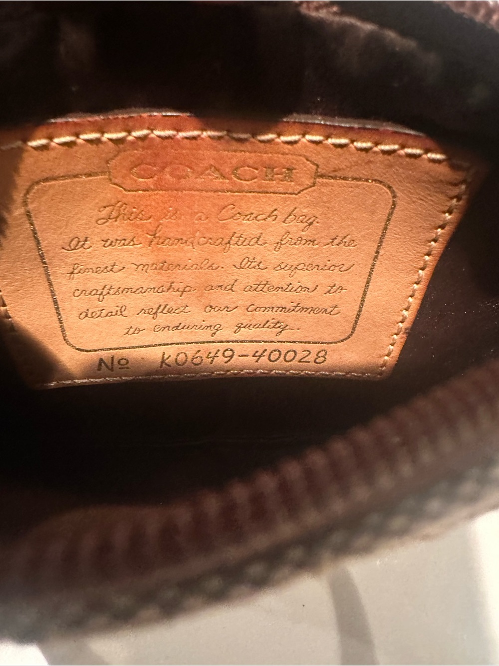 Coach Brown Signature Canvas Wristlet with Dark Brown Trim and coach creed - Picture 5 of 5